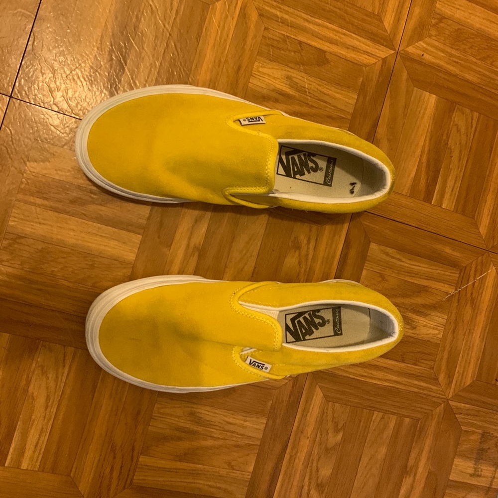 COPY - Custom Suede Yellow Slip On Vans